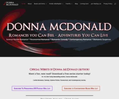 DonnamCDonaldauthor.com(This is the official website of author Donna McDonald. McDonald) Screenshot
