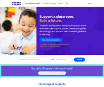 Donorschoose.org(Support a classroom) Screenshot