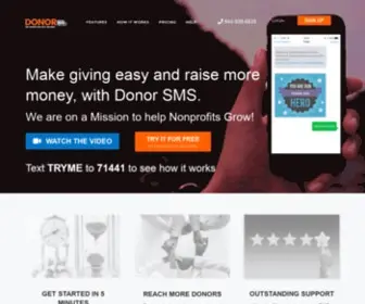 Donorsms.com(Donor SMS Welcome Page) Screenshot