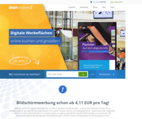 Doohmakers.de(Digitale Werbung online buchen und gestalten) Screenshot
