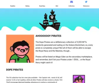 Dopepirates.com(Some dope pirates sailing the seven seas via the Solana blockchain) Screenshot