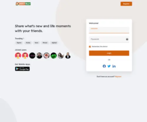 Dostally.com(A true Indian social networking platform) Screenshot