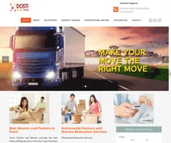 Dostipackersandmovers.com(Dosti Packers and Movers) Screenshot