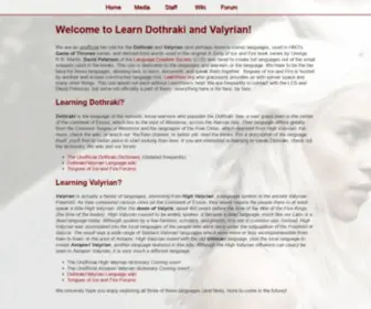 Dothraki.org(Learn Dothraki and Valyrian) Screenshot
