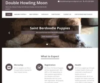 Doublehowlingmoon.com(Malamute, Siberian Husky, Saint Bernard, Alusky, and Saint Berdoodle puppies) Screenshot