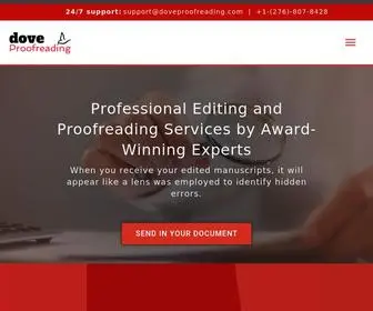 Doveproofreading.com(Academic editing) Screenshot