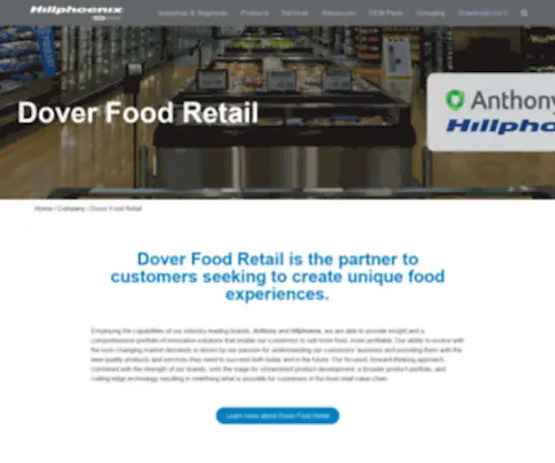 Doverfoodretail.com(Refrigeration, Heating, Cooling, Food & Beverage Packaging) Screenshot