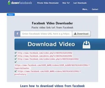 Downfacebook.com(Download Facebook Videos) Screenshot