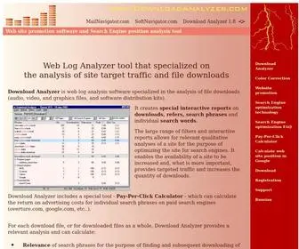 Downloadanalyzer.com(Web Log Analyzer specialized on analysis of site target traffic and file downloads) Screenshot