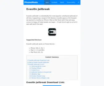 Downloadevasion.org(Evasi0n Jailbreak) Screenshot