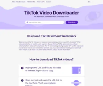 Downloadtiktokvideo.net(Download tiktok videos) Screenshot