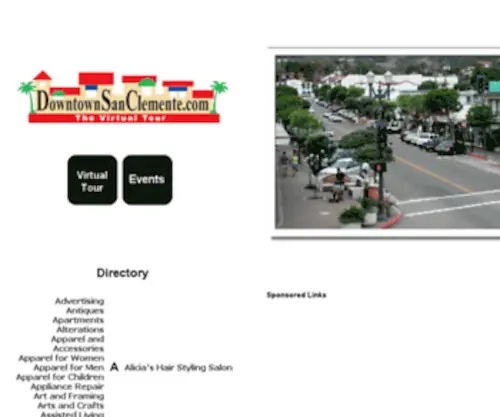 Downtownsanclemente.com(Downtown San Clemente Restaurants Clothing Gift Shops and Events San Clemente) Screenshot