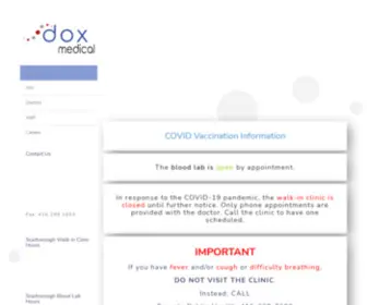 Doxmedical.ca(Walk-in Clinic) Screenshot