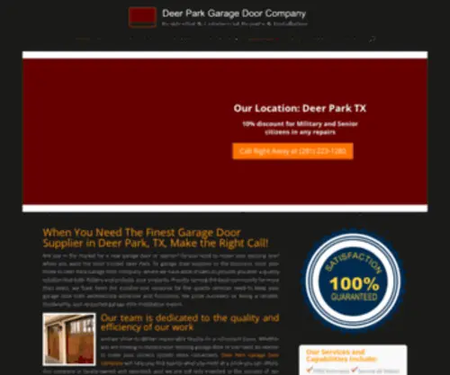 Dpgaragedoorco.com(Deer Park Garage Door Company) Screenshot