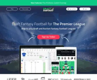 Draftfantasyfootball.co.uk(Draft and auction fantasy football for the English Premier League (FPL)) Screenshot