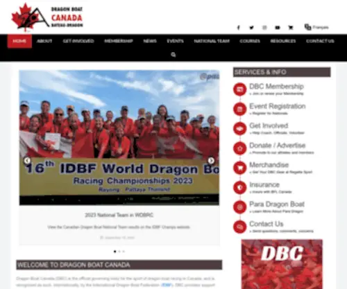 Dragonboat.ca(Dragon Boat Canada) Screenshot