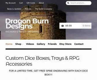 Dragonburndesigns.com(Dragon Burn Designs DICE BOXES & TRAYS for RPG GAMING) Screenshot