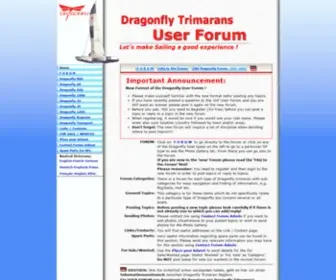 Dragonfly-Trimarans.org(User Forum for the Dragonfly folding Trimaran) Screenshot