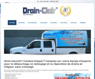 Drain-Clair.com(Débouchage & nettoyage de drain et d’égout) Screenshot