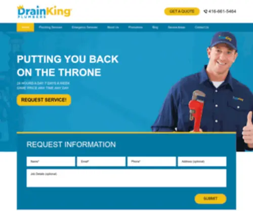 Drainkingplumbers.ca(Drain King Plumbers) Screenshot