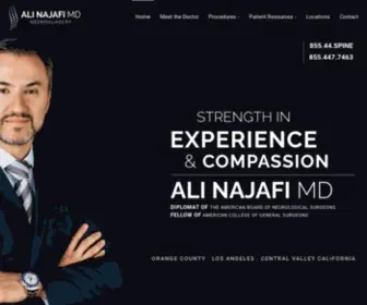 Dralinajafi.com(Orange County Neurosurgeon) Screenshot