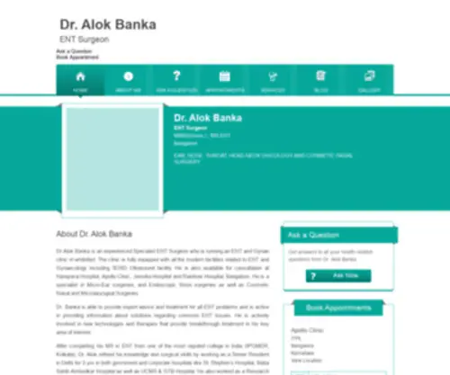 Dralokbankaentsurgeon.com(Dr Alok Banka) Screenshot