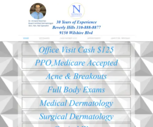 Drarmandnewman.com(Newman Dermatology) Screenshot