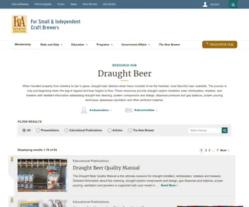 DraughtQuality.org(Draught Beer Archives) Screenshot