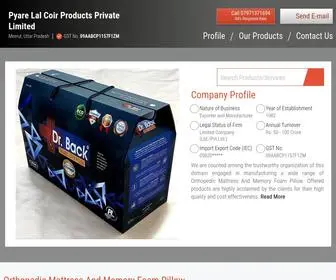 Drbackmattress.com(Pyare Lal Coir Products Private Limited) Screenshot