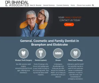 DRbhandal.com(General Family and Cosmetic Dentist Brampton) Screenshot