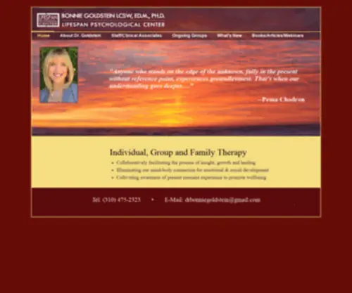 Drbonniegoldstein.com(Lifespan Psychological Services) Screenshot