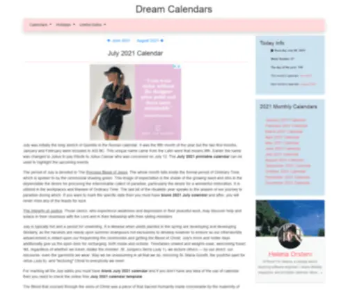 Dreamcalendars.com(2023 Calendars) Screenshot