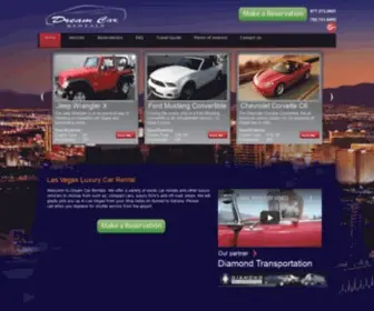 Dreamcarrentals.com(Rent a Luxury Car or Motorcycle in Las Vegas) Screenshot