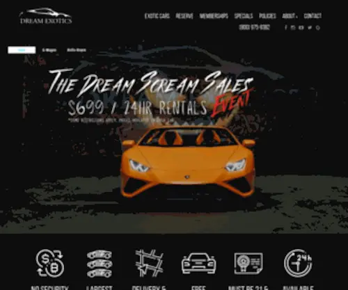 Dreamcarslasvegas.com(Exotic Car Rentals) Screenshot