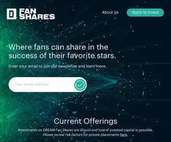 Dreamfanshares.com(DREAM Fan Shares) Screenshot