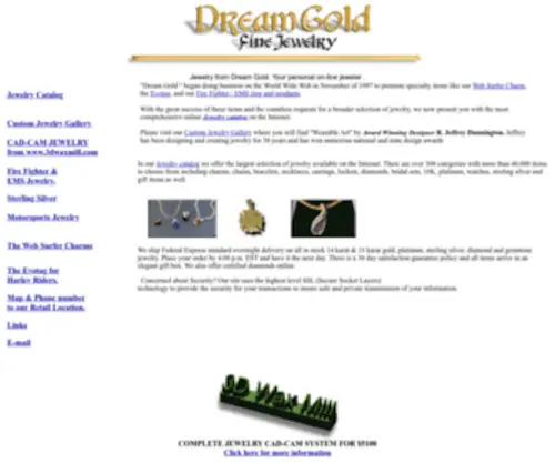 DreamGold.com(Jewelry from Dream Gold And Award winning designer R) Screenshot