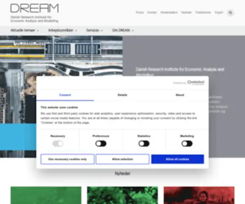 DreamGruppen.dk(DREAM udvikler samfundsøkonomiske analyseværktøjer) Screenshot