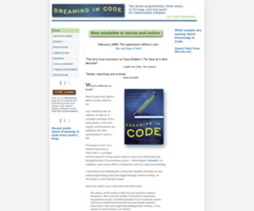 Dreamingincode.com(Dreaming in Code) Screenshot