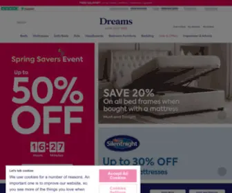 Dreams.co.uk(Beds from the UK's Leading Bed & Mattress Store) Screenshot