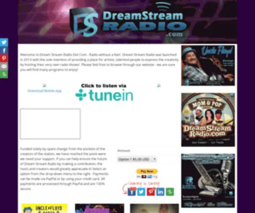 Dreamstreamradio.com(Dreamstreamradio) Screenshot
