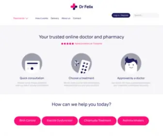 Drfelix.co.uk(Online Doctor & Pharmacy (UK)) Screenshot