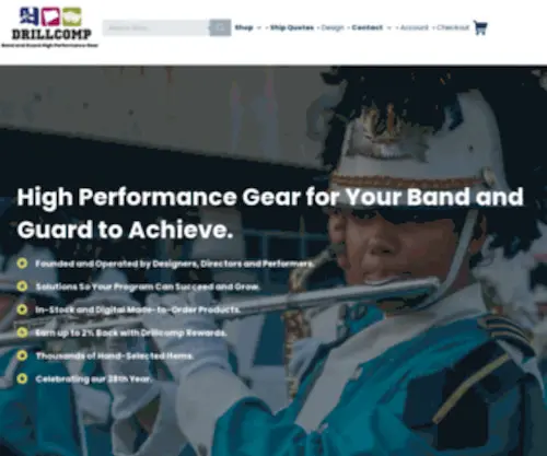 Drillcomp.com(Marching Band Equipment) Screenshot
