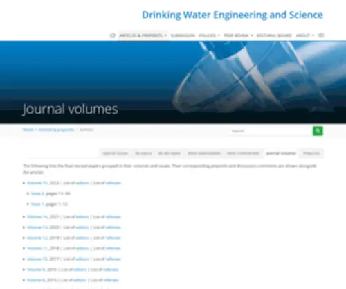 Drink-Water-ENG-Sci.net(Journal volumes) Screenshot