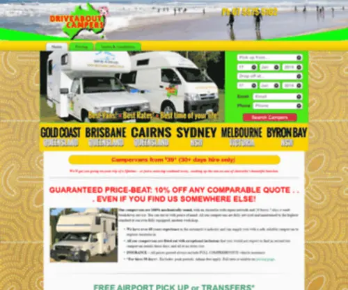 Driveaboutcampers.com.au(Campervan Hire Gold Coast) Screenshot