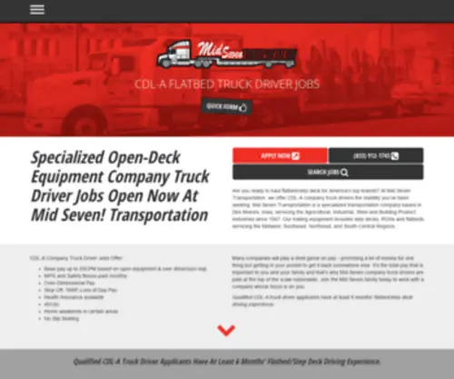Driveformid7.com(Mid Seven Transportation) Screenshot