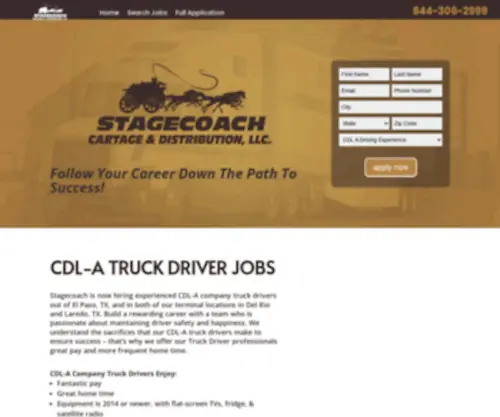 Driveforstagecoach.com(Stagecoach Cartage and Distribution) Screenshot