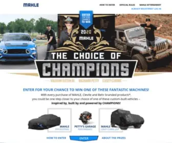 Drivewiththeoriginal.com(The 2020/2021 MAHLE Choice of Champions Sweepstakes) Screenshot