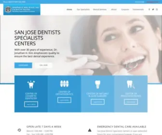 DRjkim.com(San Jose Dentist Specialist Centers and Emergency Dental office) Screenshot