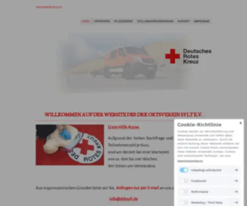 DRKSYLT.org(WILLKOMMEN AUF DER WEBSITE DES DRK ORTSVEREIN SYLT E.V) Screenshot