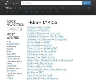 DRLRCS.com(Listen songs and download lyrics) Screenshot